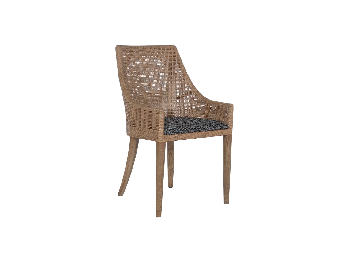 Cadeira De Sala De Jantar Home Esprit Castanho Cinzento Poliéster Madeira De Cedro 51 X 52 X 88 Cm