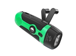 Rádio HEXINYIGJLY de Emergência Portátil com Manivela e Lanterna Led, para Uso Doméstico e em Situações de Sobrevivência no Exterior Verde