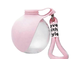 Garrafa Portátil Com Dispensador De Água, Capacidade 285 Ml, Em Silicone, À Prova De Vazamentos, Acabamento Rosa