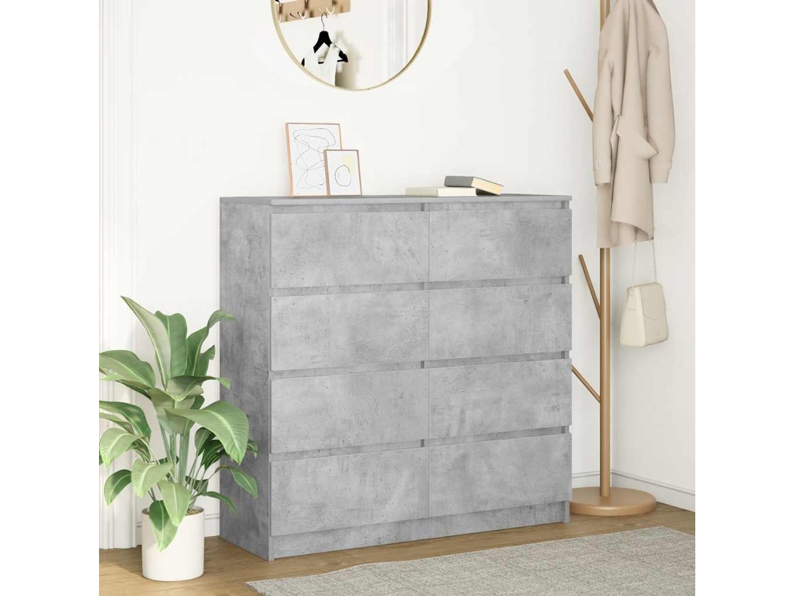 Vidaxl Aparador 100x35x99 Cm Derivados De Madeira Cinzento Cimento