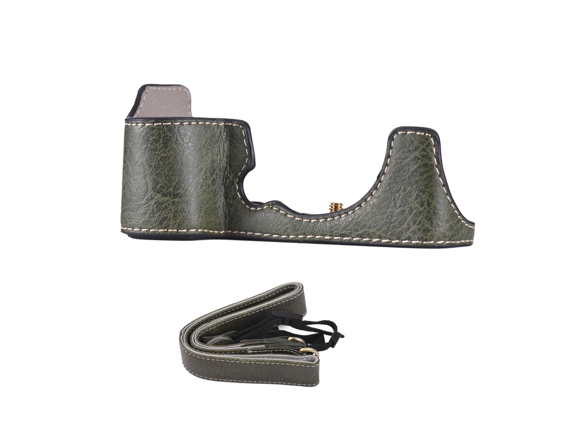 Carcasa Média De Couro Pu Para Câmera Fuji Xs10, Protetora Com Grip