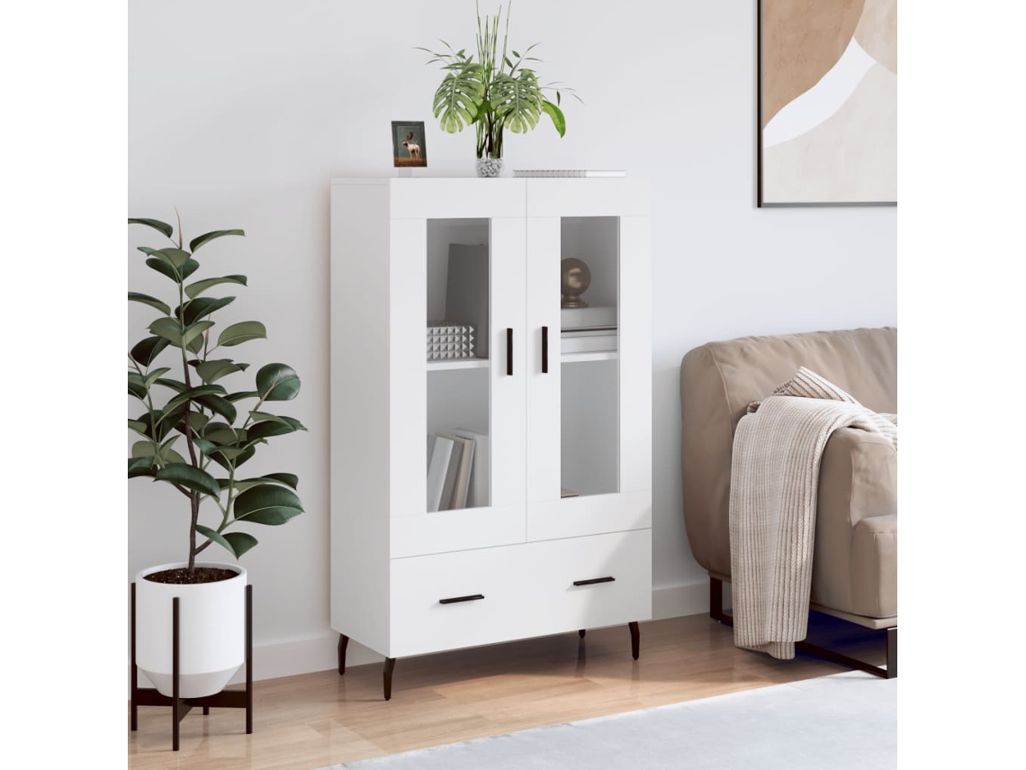 Vidaxl Aparador Alto 69,5x31x115 Cm Derivados De Madeira Branco