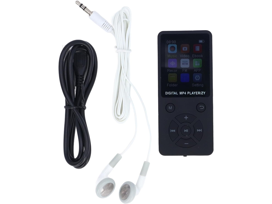 Reprodutor de MP3/MP4 Bluetooth, Bluetooth 5.0, tela Bluetooth de 5 polegadas, com áudio HiFi sem perdas de 1,8 polegadas (preto)