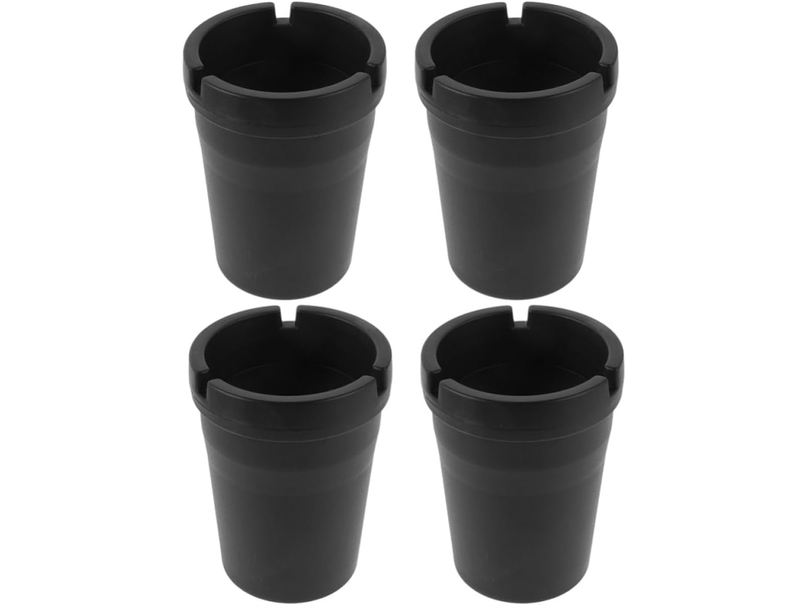 Cinzeiro Portátil Criativo Toddmomy, Conjunto De 4 Peças, Plástico Preto, Com Design Compacto E Sem Fumaça