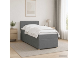 Vidaxl Cama Box Spring Com Colchão Cinzento-escuro 90 X 200 Cm Tecido
