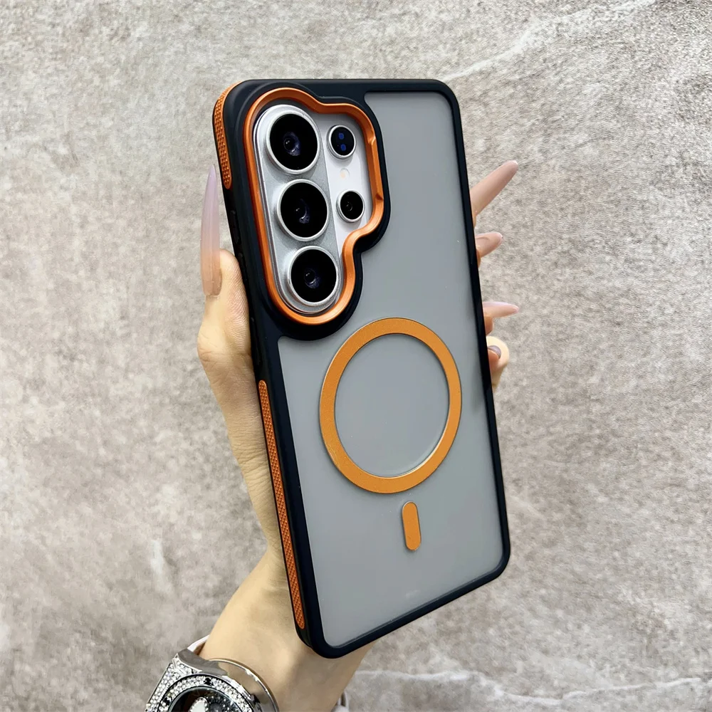 Capa Protetora Magnética Magsafe Para Samsung S26 Plus (laranja).