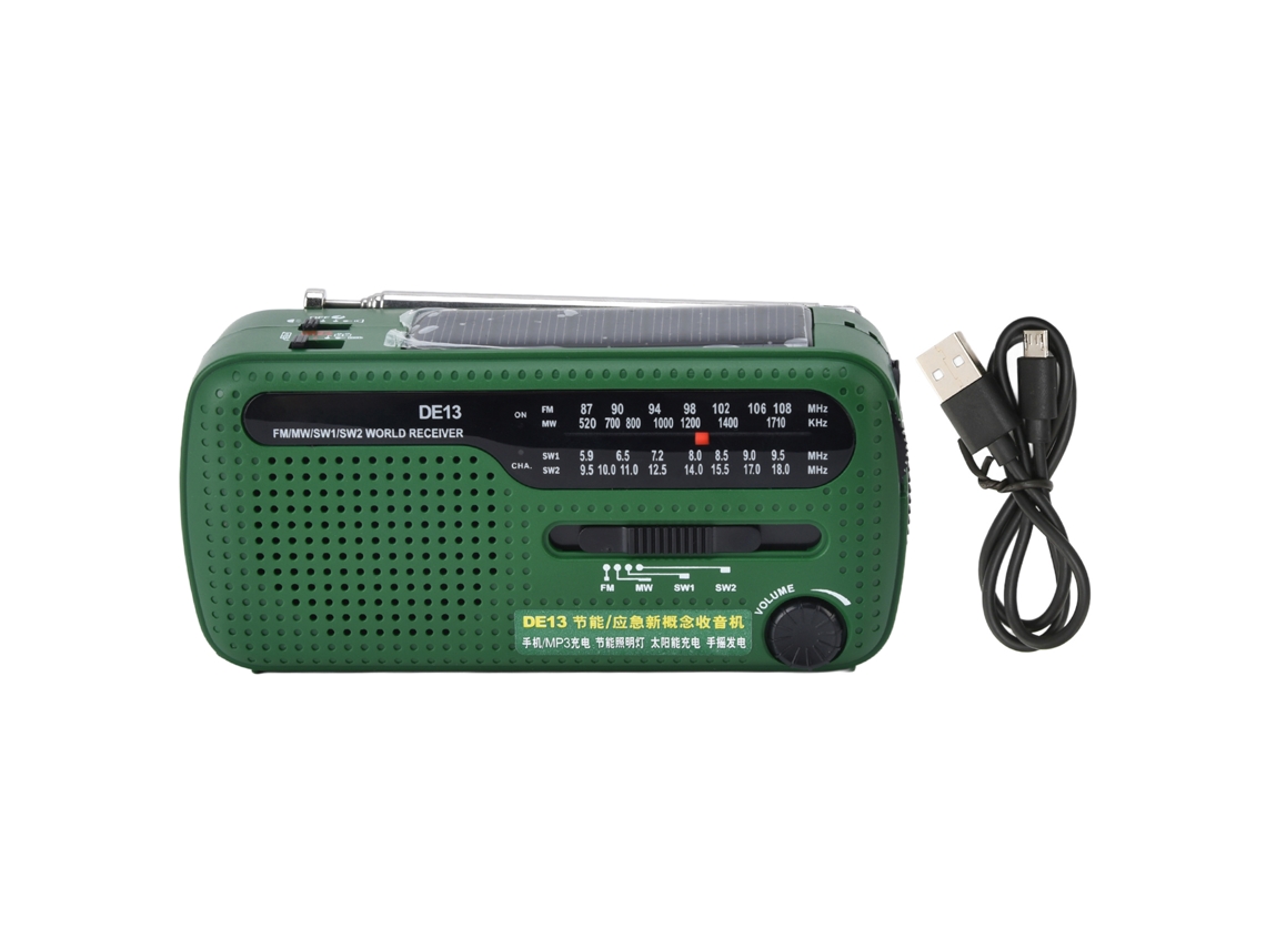 Rádio portátil recarregável Baok FM AM SW com alarme e boa qualidade de som para casa, viagens e carro.