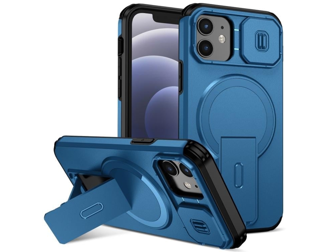 Capa Com Suporte Magsafe Para Iphone 12 Pro - Abertura Deslizante Com Proteção De Câmara
