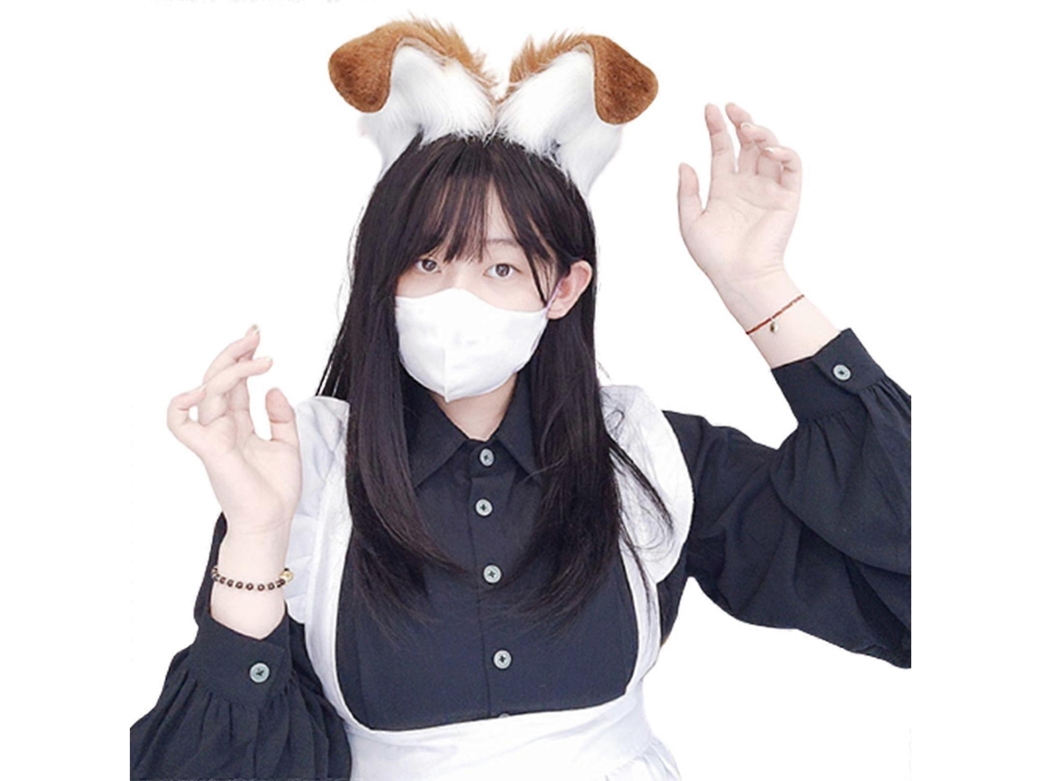 Faixa De Cabeça Com Orelhas De Cachorro Móveis, Multicolor, Para Cosplay E Festascamel White Does Not