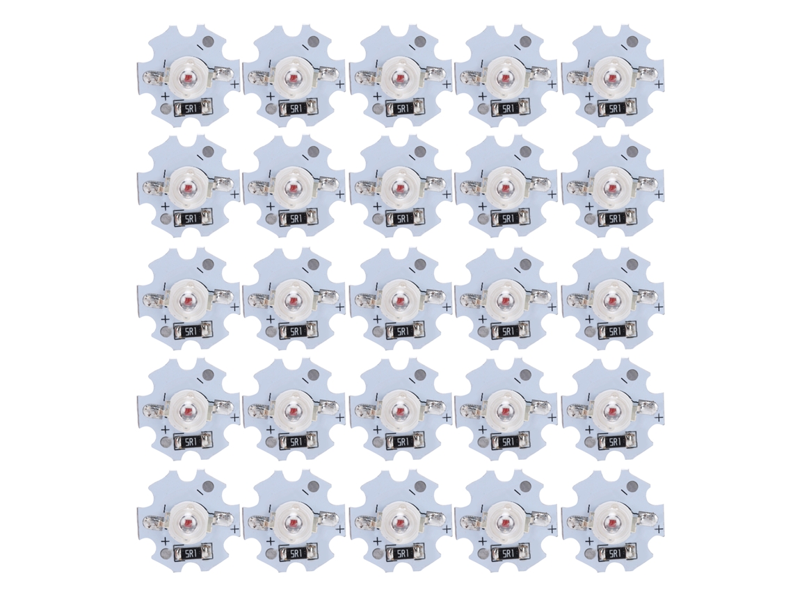 25 peças Chips LED Alta Potência 3W 5V 200lm 620 625nm para DIY | S/MARCA