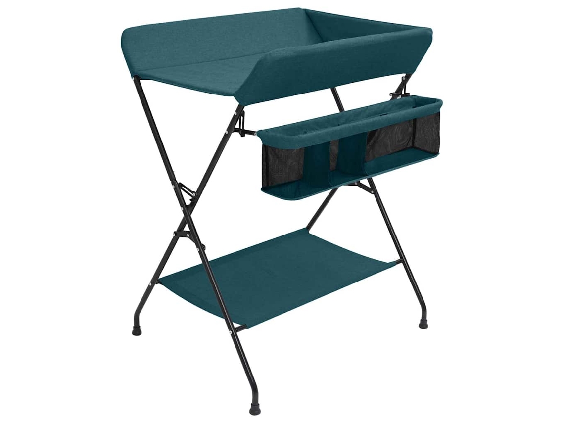 Vidaxl Mesa Muda-fraldas Ferro Verde