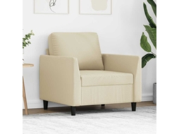 Vidaxl Poltrona 60 Cm Couro Artificial Creme