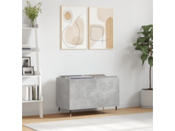 Vidaxl Armário P/ Discos 74,5x38x48 Cm Derivados Madeira Cinza-cimento