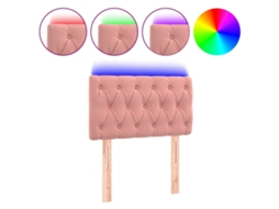 Cabeceira de Cama com Luzes Led Veludo Rosa MAISON EXCLUSIVE (80x7x78 cm)