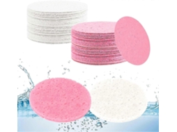 60 Esponjas Faciais Brancas Comprimidas Para Limpeza Facial, Remoção De Maquiagem E Esfoliação (6,35 Cm)
