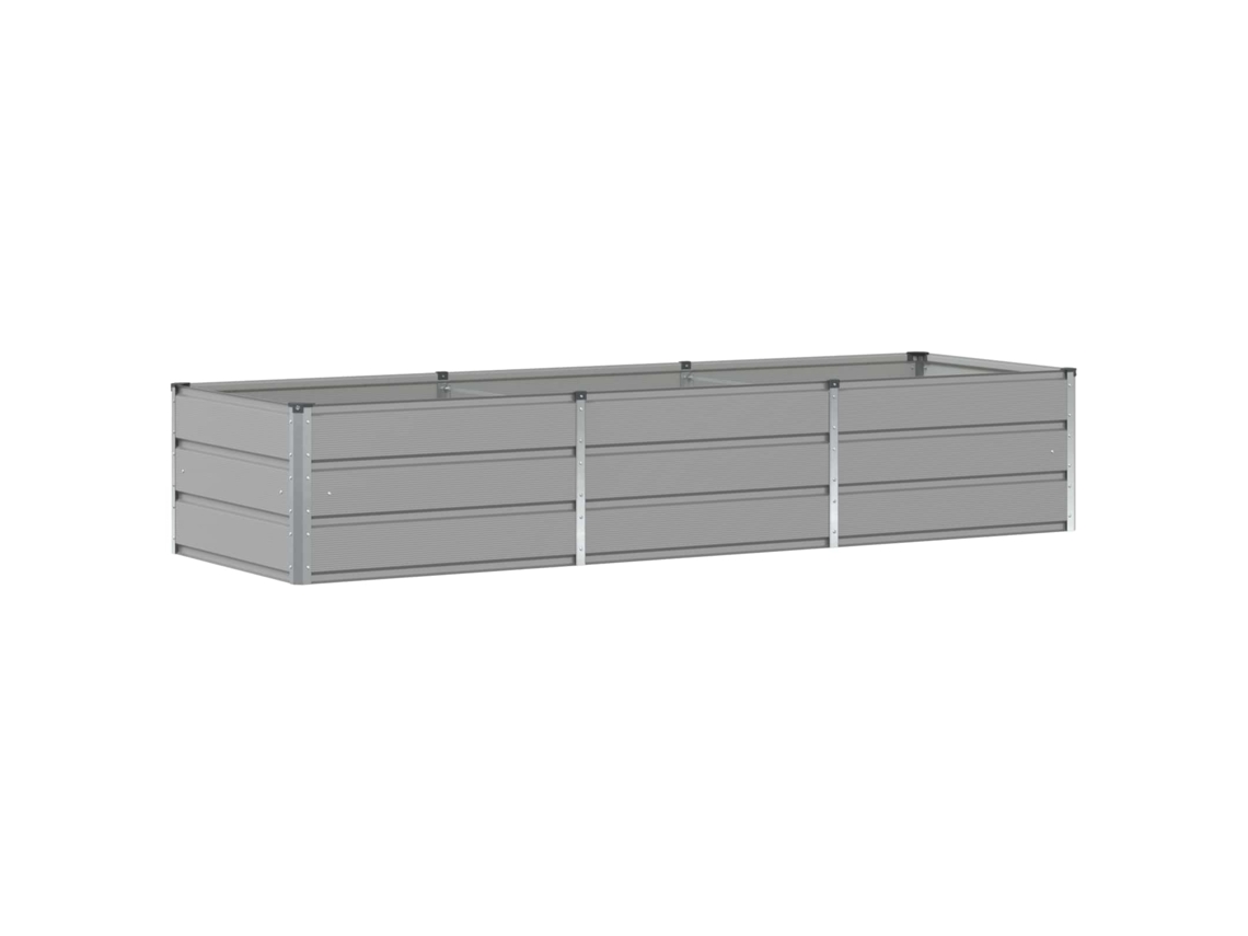Conjunto 1 Vaso De Jardim Vidaxl Cinzento-claro Aço (240 X 80 X 45 Cm)