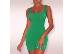 MACACÃO feminino Fasst, sem mangas, skinny, curto, cor sólida, tamanhos S a XL