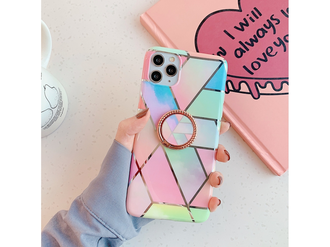 Capa Rosa para Iphone com suporte EOOCOO