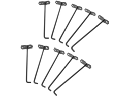 Conjunto de 10 Ganchos Quadrados para Painéis Perfurados, Suporte de Parede Resistente para Ferramentas e Expositores. SFUSHOS