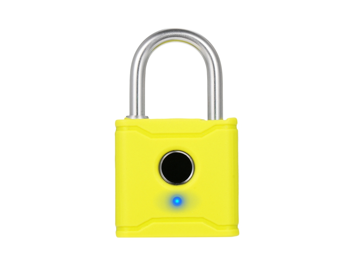 Fechadura inteligente sem chave Bluetooth recarregável com leitor de impressões digitais, à prova d'água IP65, ideal para malas, mochilas e academia.