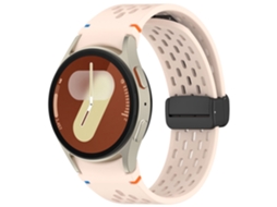Pulseira de Silicone Costurada com Fecho de Dobradiça para Samsung Galaxy Watch7, Watch Fe, e Watch 4/5/6/7 CHABERLU