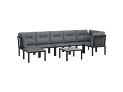 Conjunto Lounge Jardim Vime Pe Preto E Cinza Dkd Home Decor