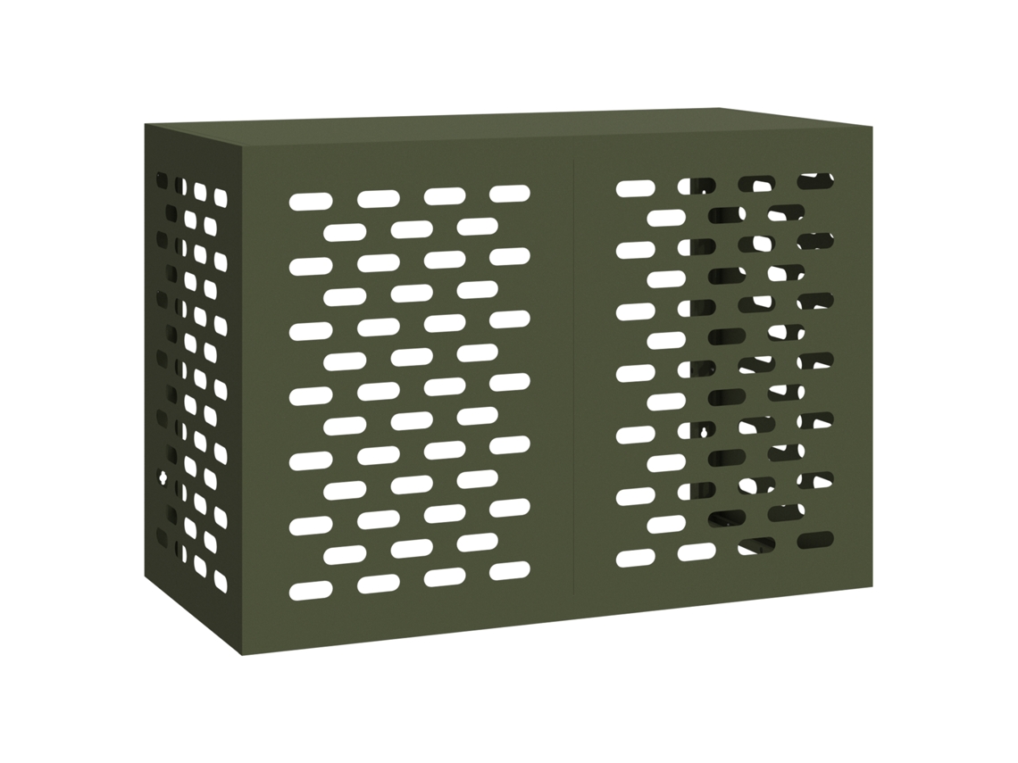 Conjunto 1 Enclosure Decorativo Para Exteriores Vidaxl Verde-azeitona Aço (100 X 50 X 70 Cm)