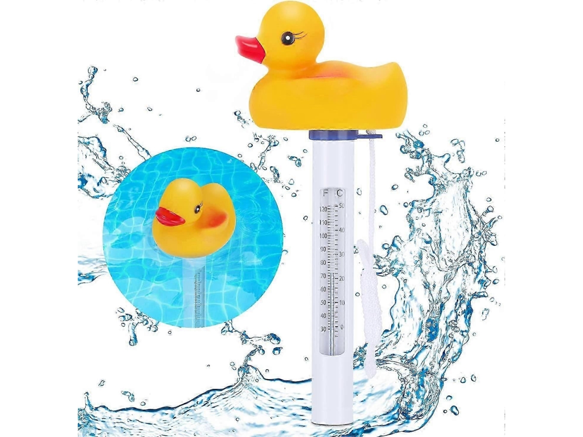 Termômetro de Piscina Flutuante, Tarifa Pato, Água em Forma Pato Flutuante Resi Stente a Estilhas com Corda GOKOCO