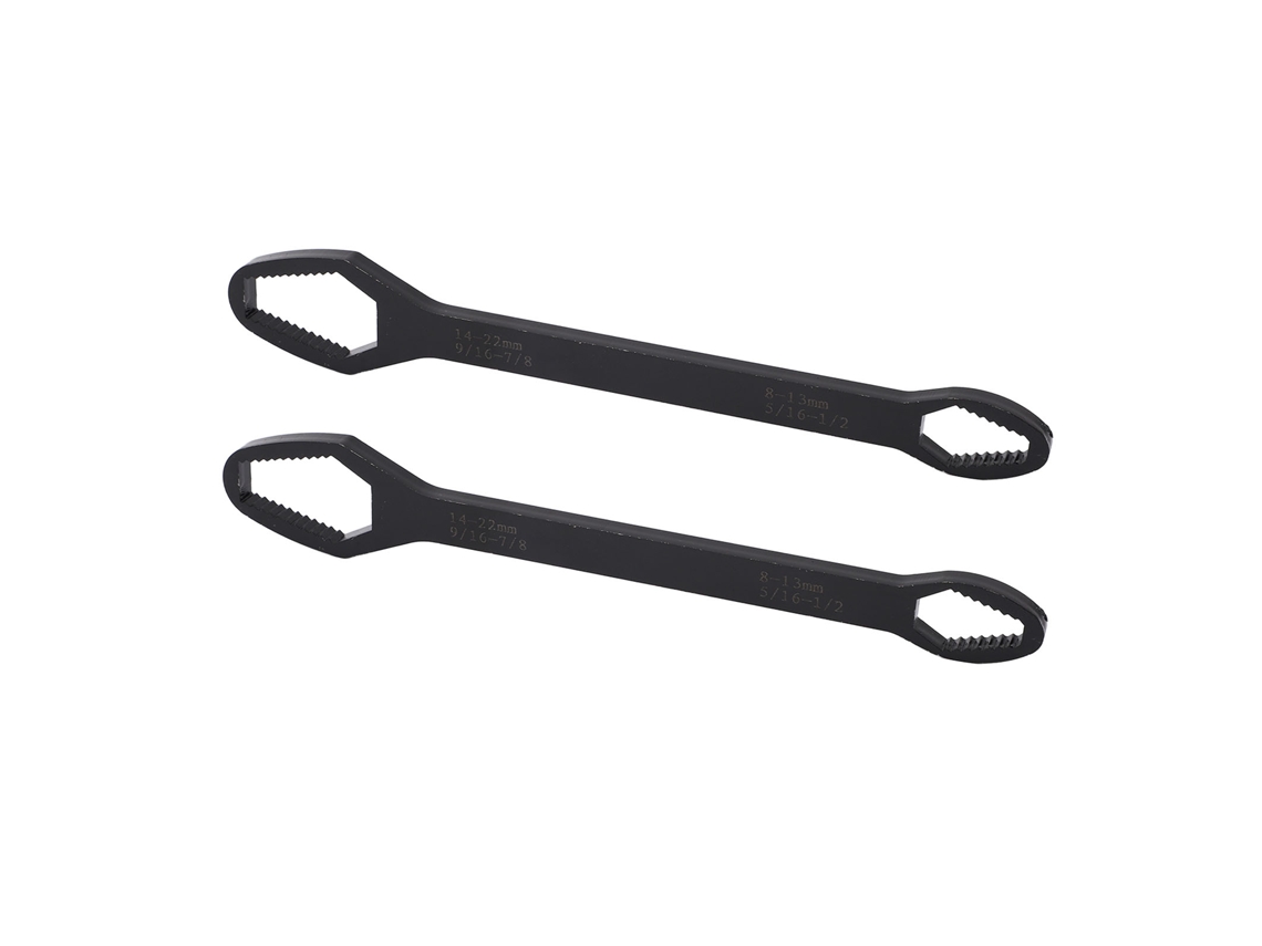 2 Pcs Chave Universal Multifuncional De Aço Liga Autoapretável De 260mm Bicomponente Ajustável Para Manutenção Preto