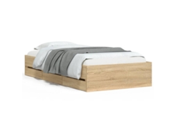 Bed Frame, Bed Frames Vidaxl Marrom Madeira Processada (90 X 190 Cm)