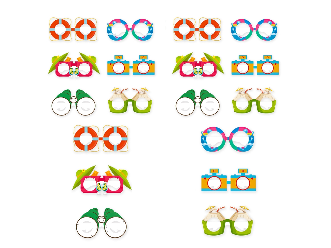 Favors para Festa Luau 18 Pcs Óculos de Papel para Festa de Verão Decorações Tropicais NEVEANCE