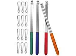 Conjunto De 4-ponteiros Telescópicos Para Mastro Bandeira, Placas Metálicas Para Camping E Atividades Ao Ar Livre