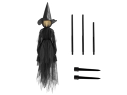 Primerox decoração de Halloween Bruxa Mago Assustador com Luzes Led 7 Cores Sensor de Som para Exterior