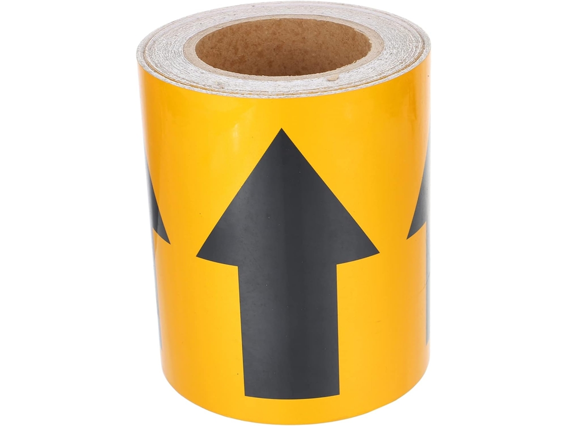 Rolo de Adesivo Indicador Refletivo para Marcação de Tubulações, Película Adesiva para Armazéns. SFUSHOS