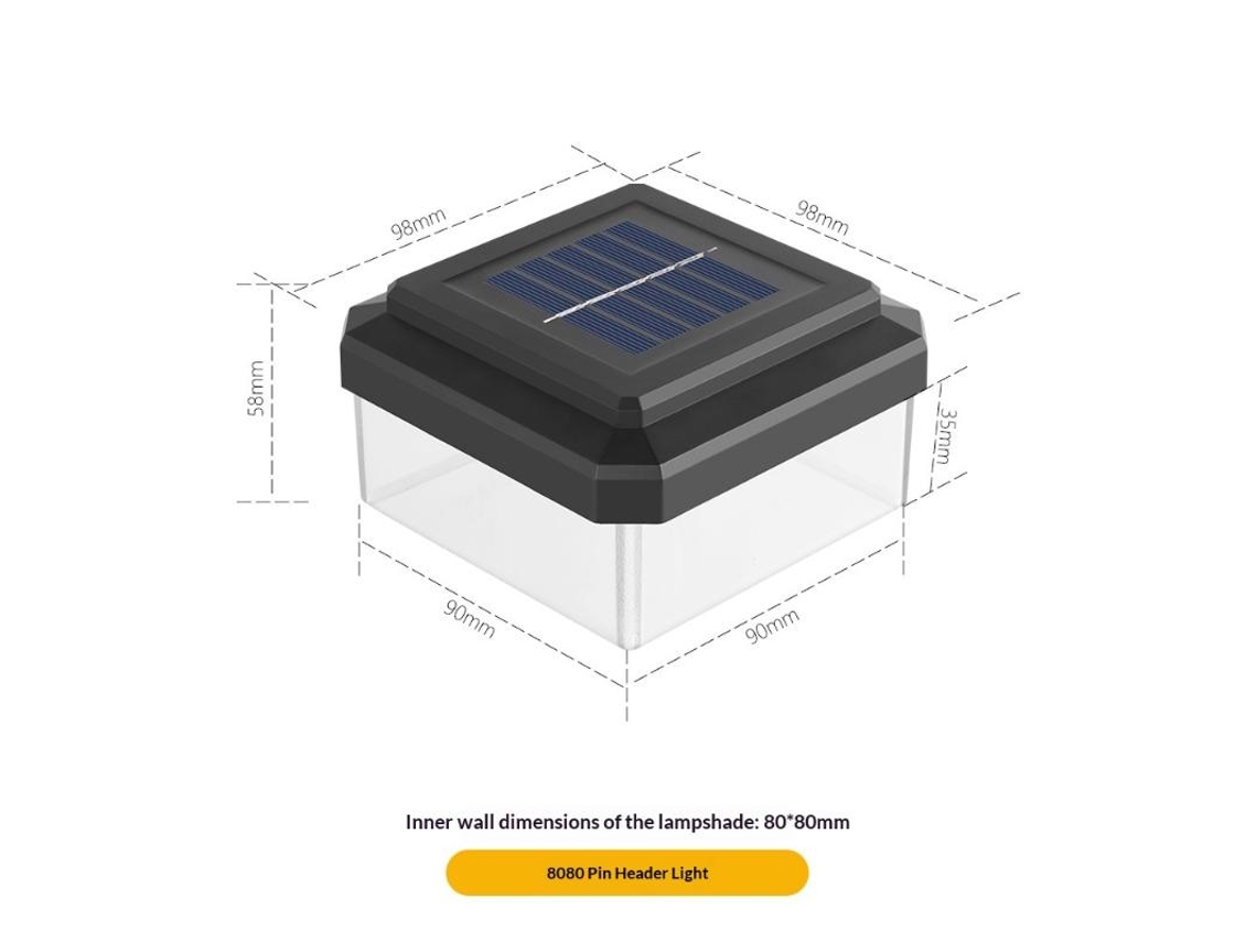 Poste de Luz Solar Led À Prova D'água Ip65 para Cerca AQUAFORGE