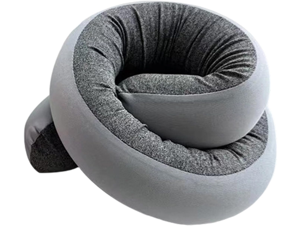 Travesseiro de Viagem para Dormir, Espiral Ajustável, Formato em S, Lavável, Ideal Viagens Avião, CHABERLU