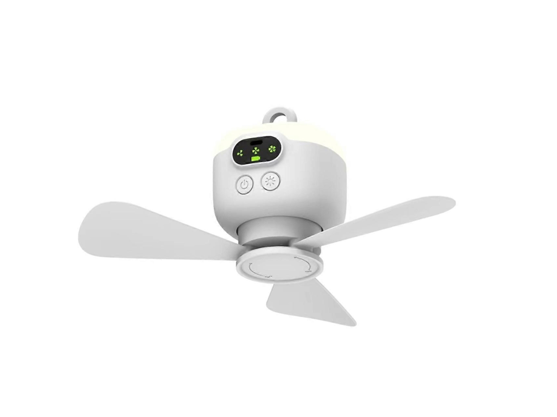 Mini Ventilador De Teto, Ventilador Portátil Para Camping Com Luz E Controle Remoto, Bateria Integrada De 6000 Mah