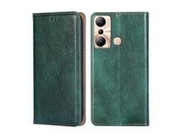 Capa De Celular Magnética De Couro Com Cor Sólida E Brilhante Para Infinix Hot 20i