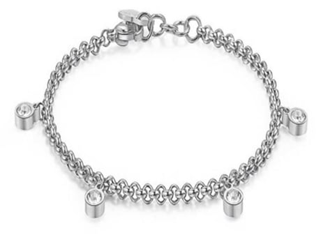 Bracelete Em Aço Com Cristais Luce Sce11 Sagapõ