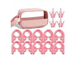 Conjunto Cabides Eifson Dobráveis Viagem 10 Cabides Com 8 Pregadores + Bolsa (rosa)