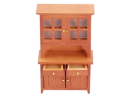 Primerox armário de Madeira para Casa de Bonecas 1:12 Miniatura Móvel Decorativo Marrom