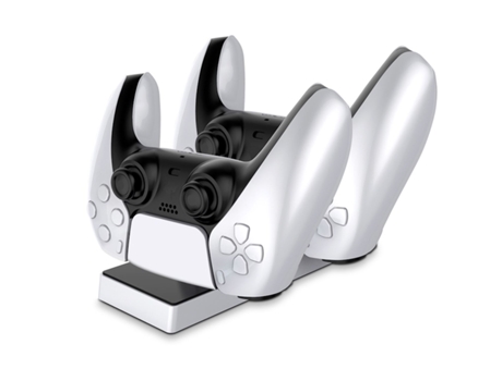 Suporte de Doca para Carregador de Slot Duplo GAMEBOX Ps5 para Controladores Play Station 5 com Usb-C e Luz Led Preta