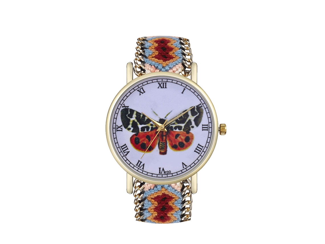 Relógio de Quartzo com Pulseira de Corda Têxtil Tecida Estilo Simples Fashion Universal
