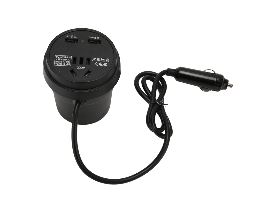 Aetheria inversor de Carro 150w Conversor Dc 12v 24v para Ac 110v 220v com Portas de Carregamento Rápido Qc3.0