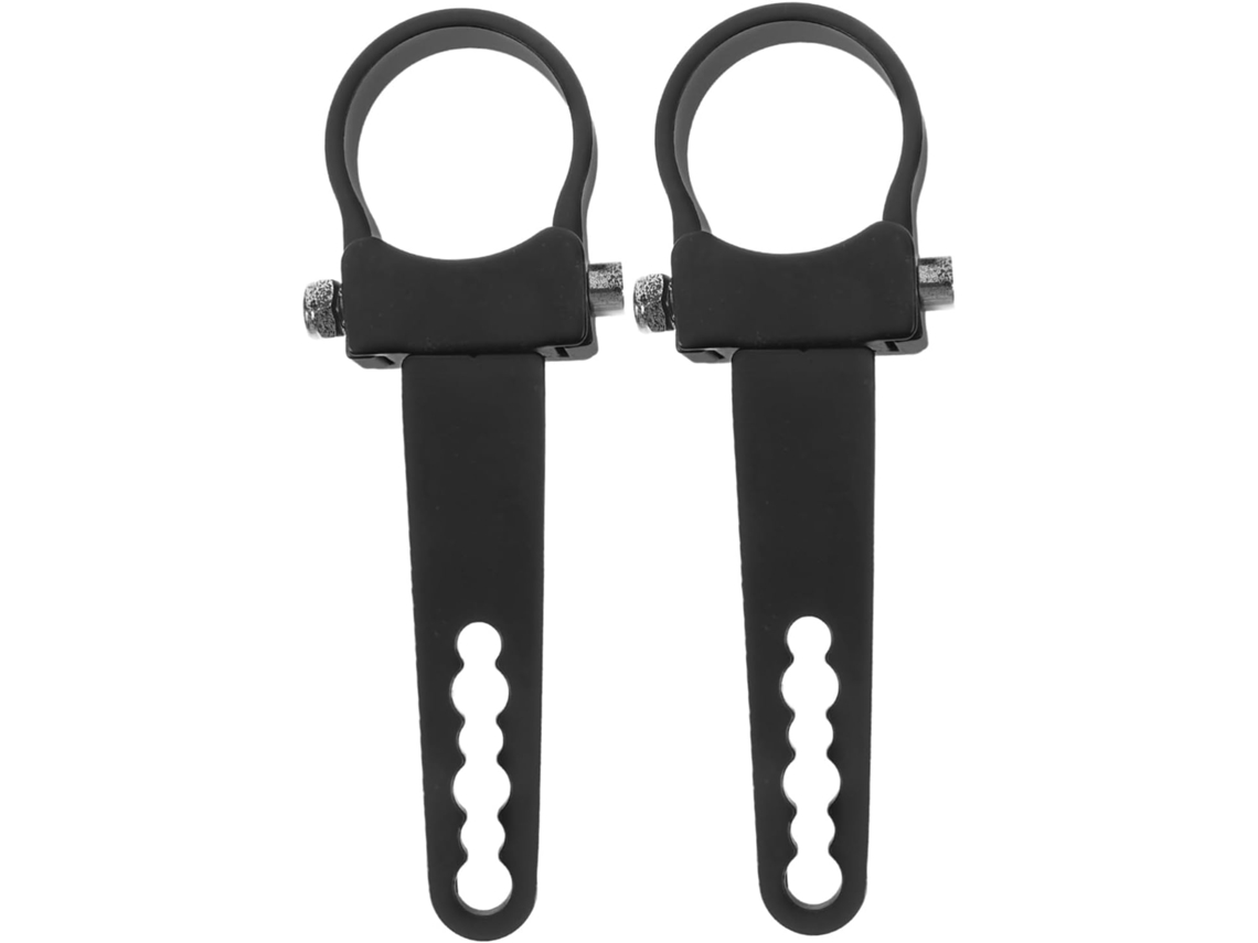 Conjunto Com 2 Suportes Para Farol De Motocicleta, Em Liga Preta De Alumínio, Segura Fixação.
