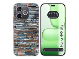 Capa Tumundosmartphone De Silicone Para Honor 600 Lite 5g Com Design De Tijolos 5 Desenhos
