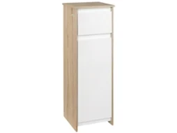 Armário de Banheiro com 1 Gaveta e 1 Armário de Madeira 32,6x30x90 Cm Branco S/MARCA