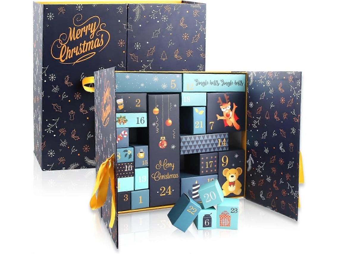Calendário Do Advento Reutilizável Com 24 Caixas De Oferta