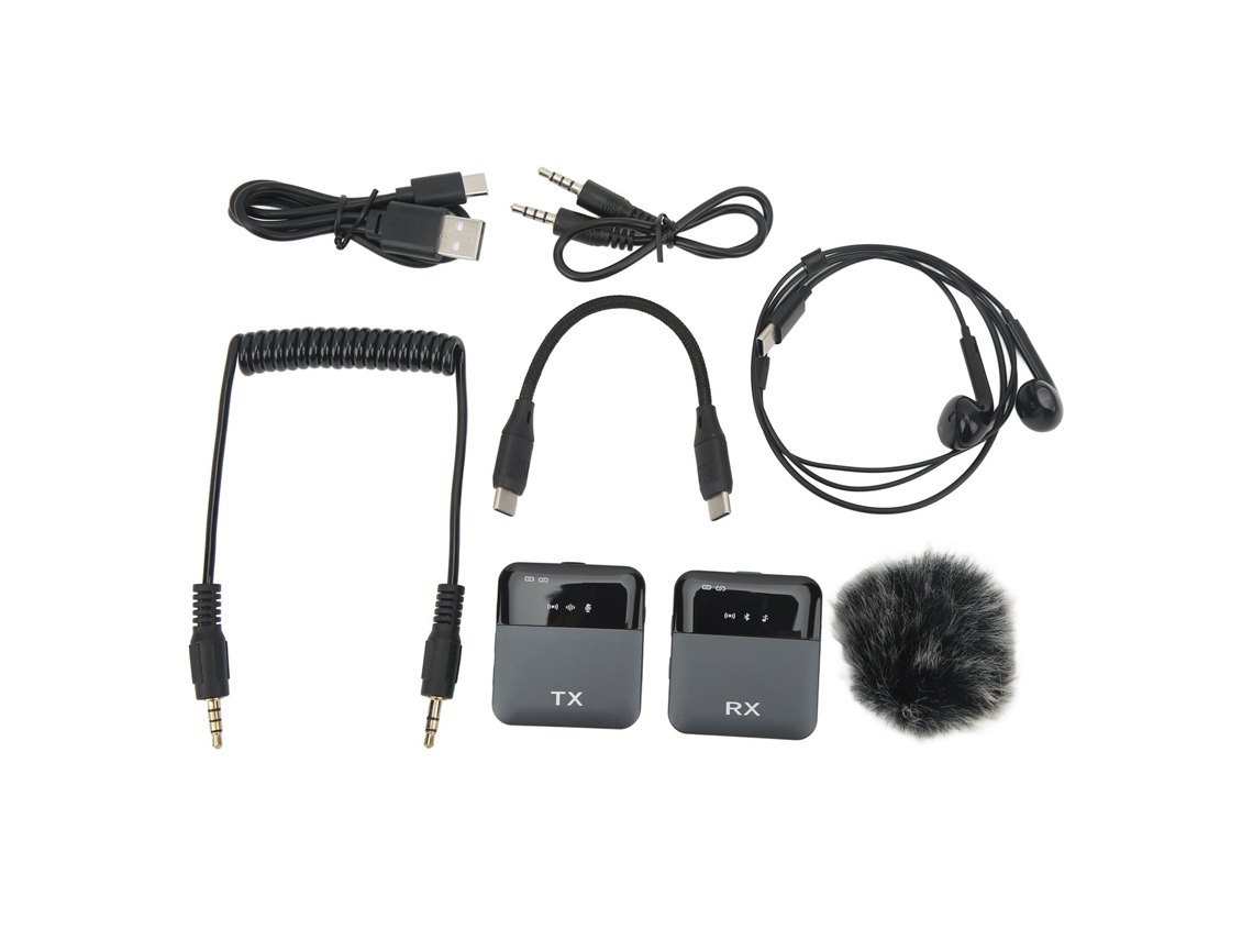 Lurelia Microfone De Lapela Sem Fios Redução De Ruído Plug And Play Bluetooth 3,5 Mm Para Gravação