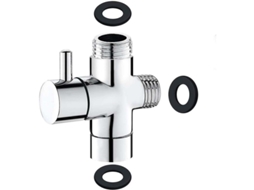 Válvula De 3 Vias Em Latão Maciço G1/2 Para Chuveiro De Mão, Adaptador De Comutação, Acabamento Cromado Polido